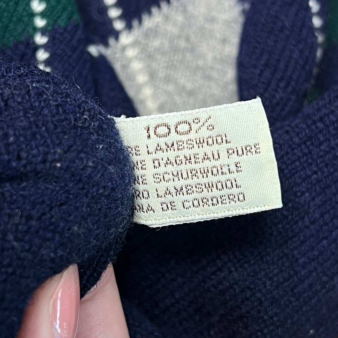 빈티지 네이비 아가일 니트 상품이미지5