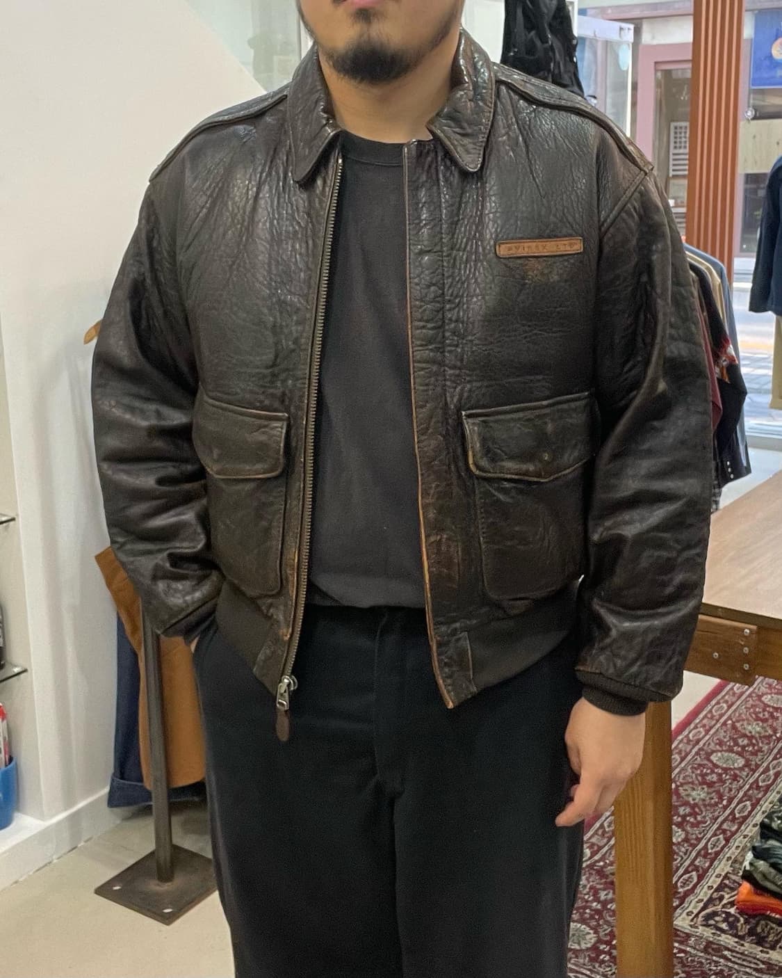 91‘s AVIREX A-2 레더자켓 상품이미지2