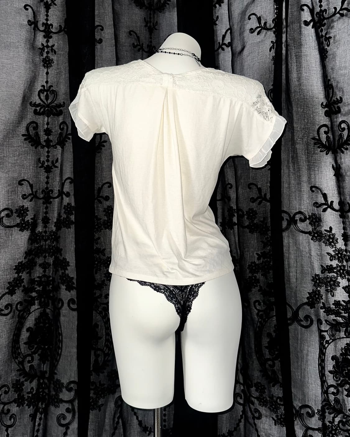 Lace Ribbon Short-Sleeved 상품이미지3