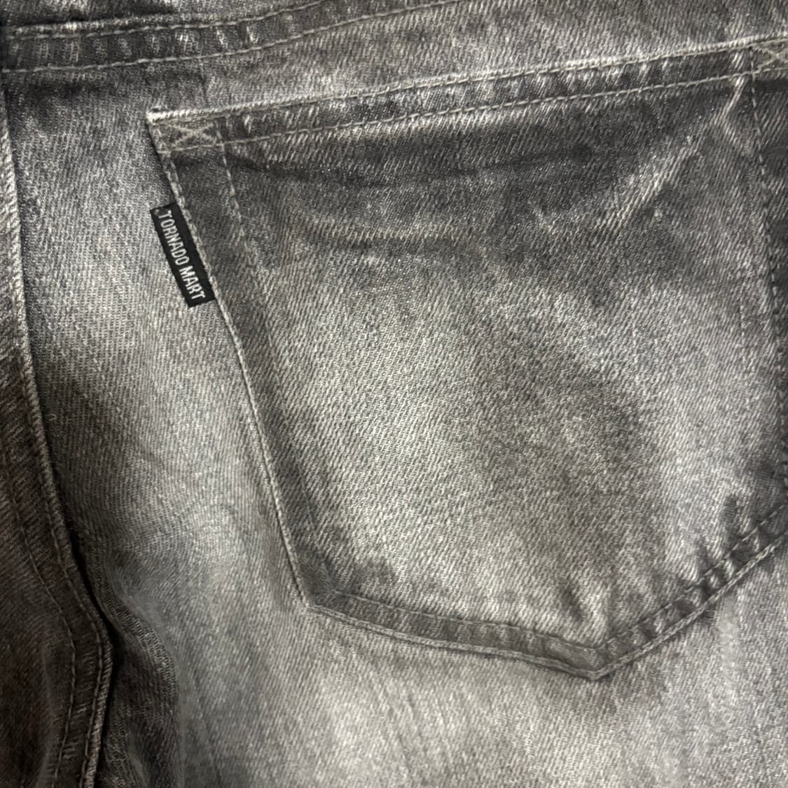 토네이도마트 흑청 워싱 로우라이즈 부츠컷 플레어진 데님팬츠 L 30-31 상품이미지9