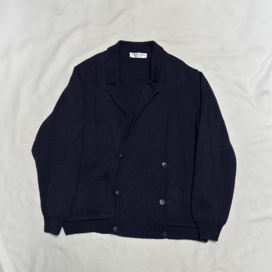95 버버리 더블 브레스티트 네이비 니트 가디건 상품이미지2