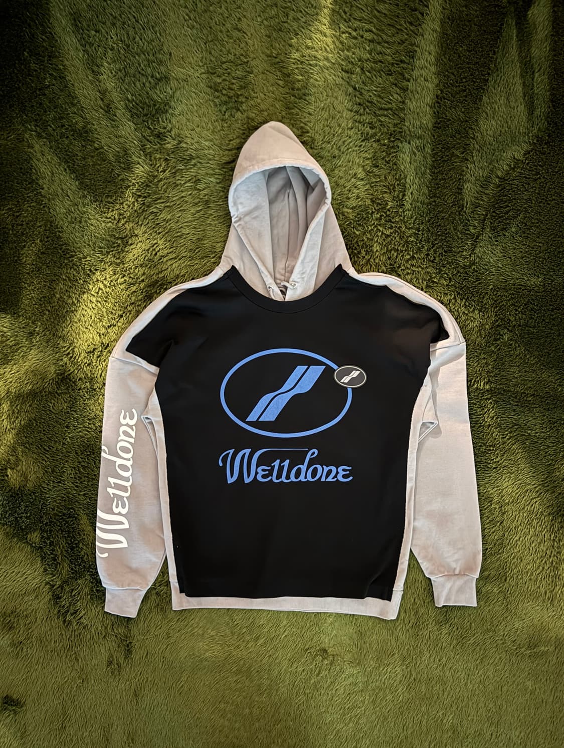 We11done 웰던 오버사이즈드 오버레이 패널 로고 후디 상품이미지1