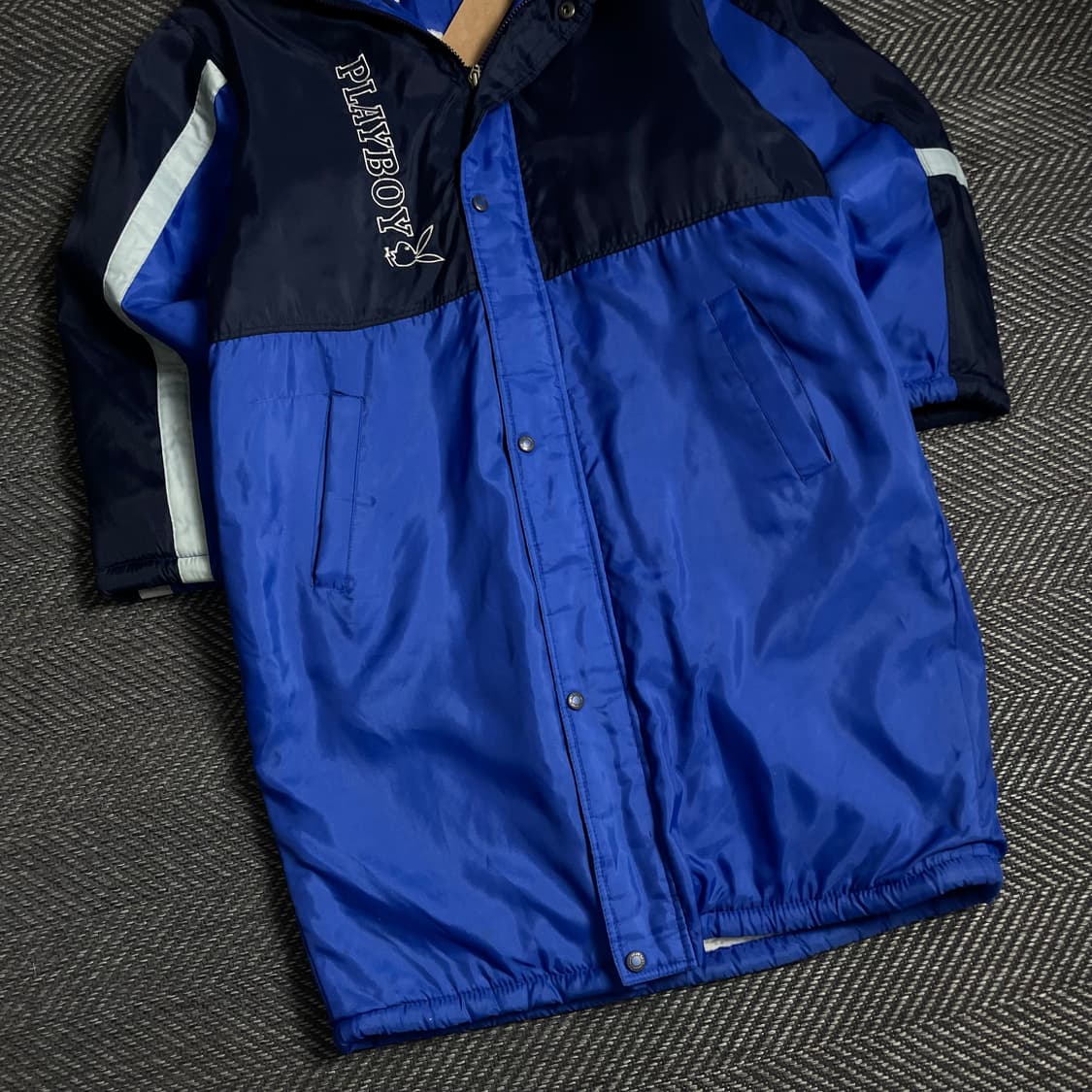 90s 플레이보이 빅로고 벤치코트 돕바 롱 점퍼o 4804 상품이미지4