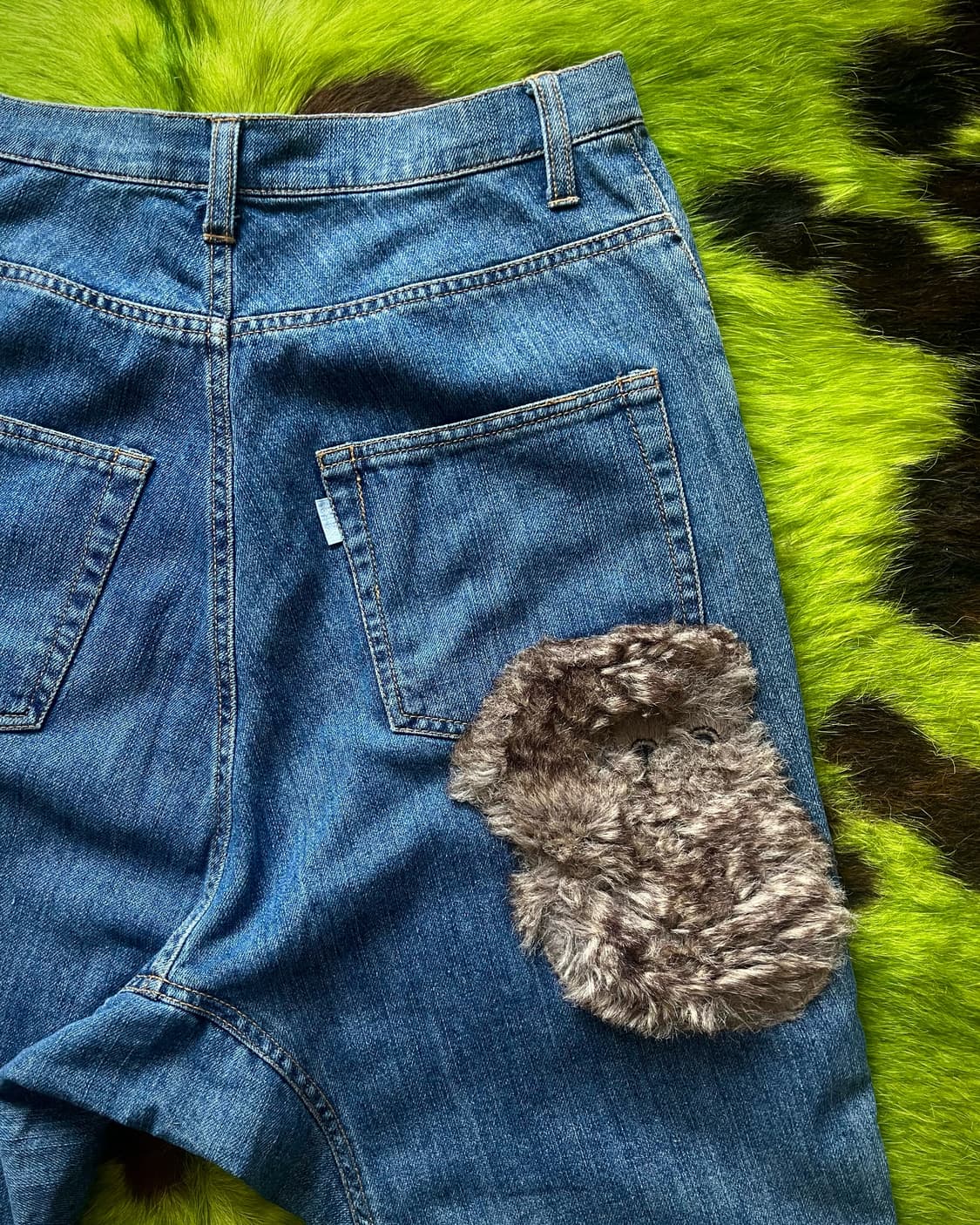 Ne-net Archive Owl Fur Trim Denim Pants 상품이미지9