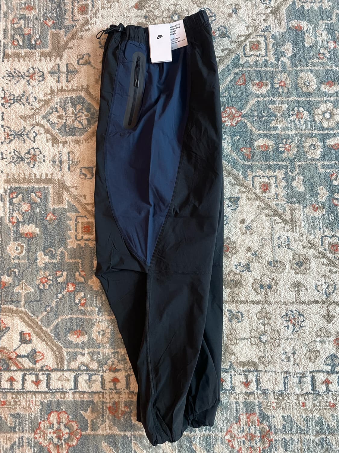 나이키 테크 드라이핏 우븐 컬러 블록 오버사이즈 블랙 팬츠 (새제품. X 상품이미지5