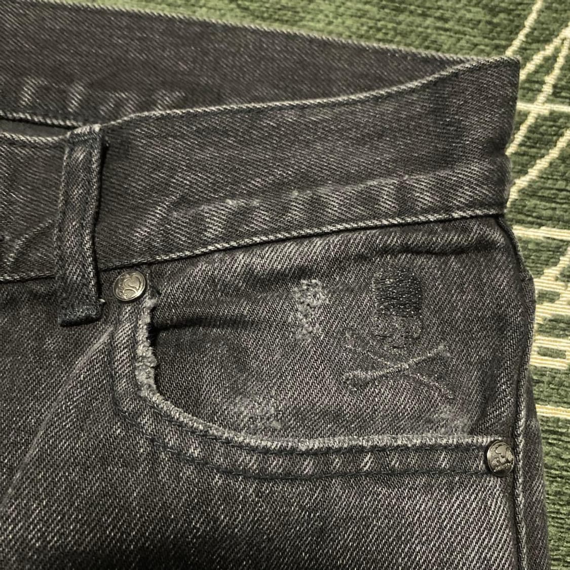 Roen skull crush black denim pants 상품이미지7