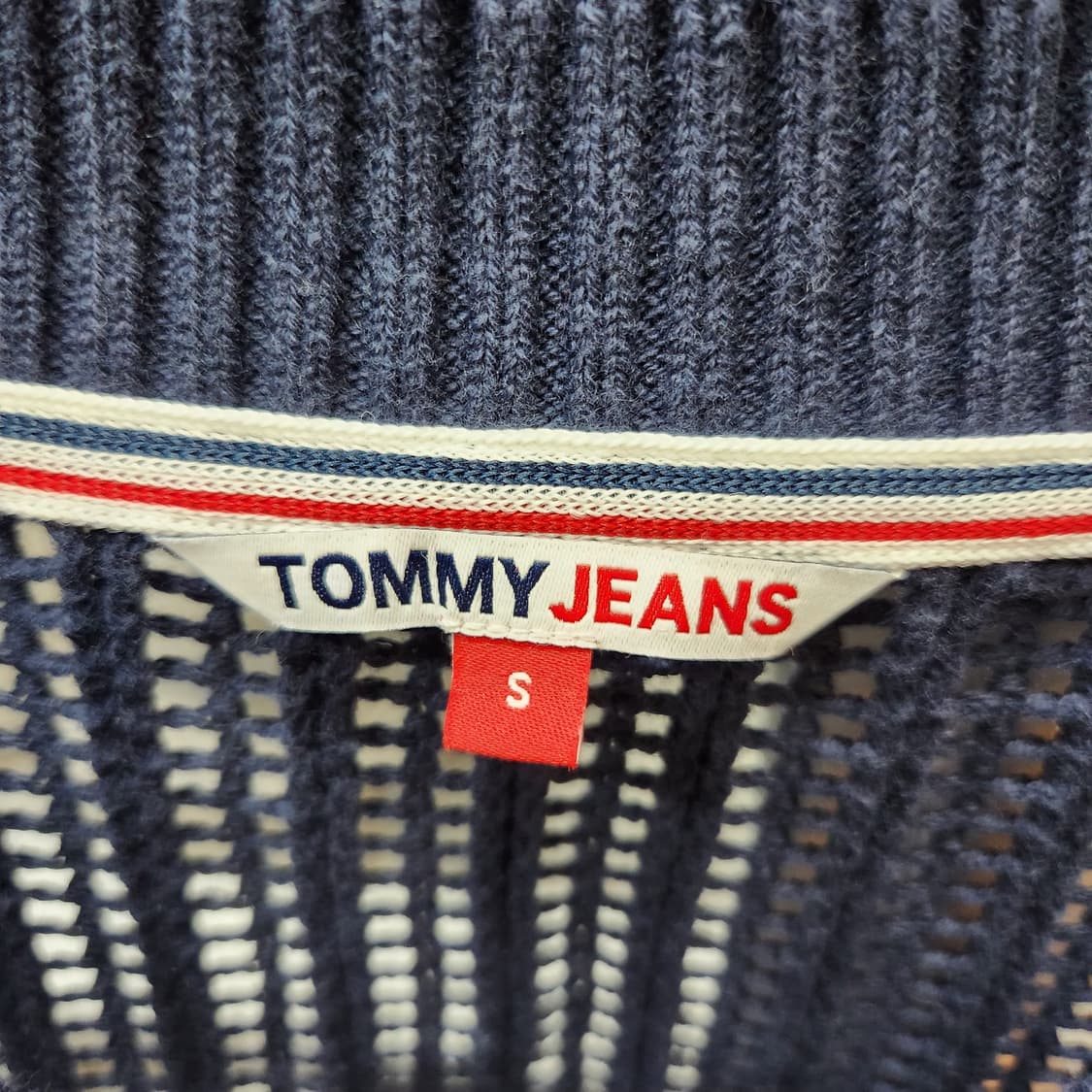 타미진스 컬러블럭 크롭 니트 오버핏 가디건 S(2XL) 상품이미지5