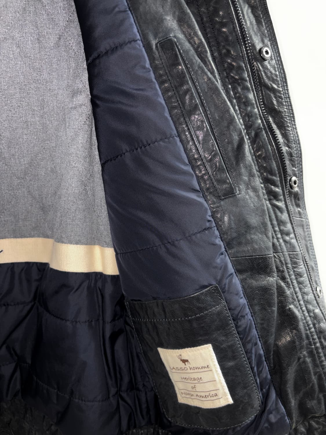 빈티지 블랙 레더 자켓 상품이미지3