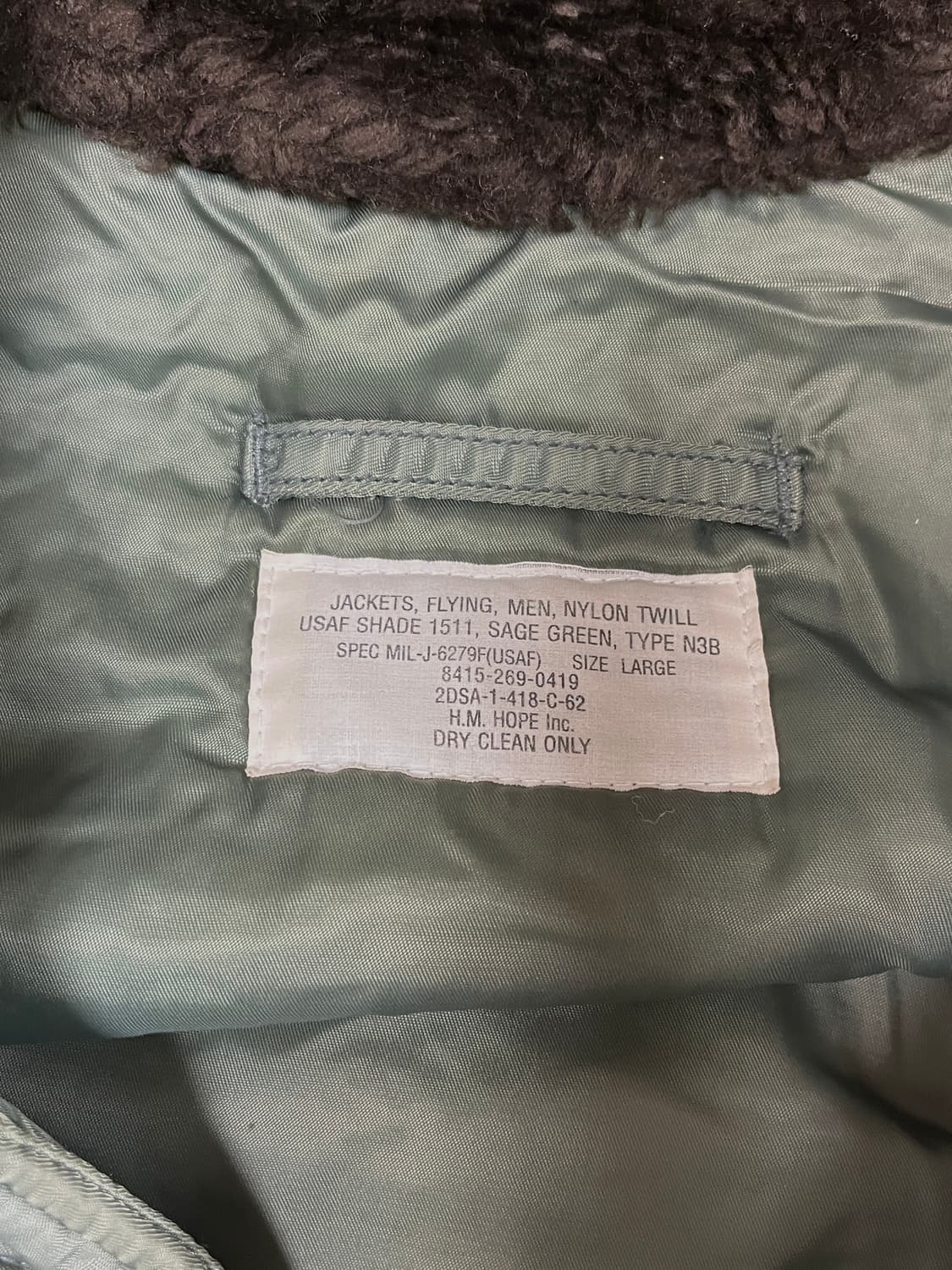 [L] Hope N-3B 빈티지 야상 파카 세이지 그린 상품이미지7