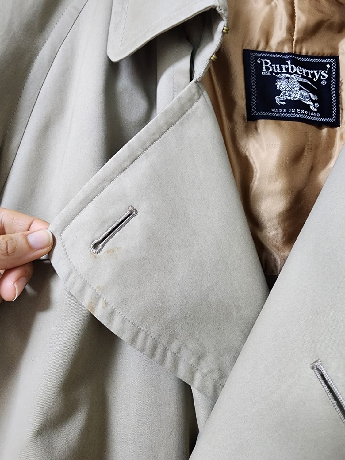 (정품) 버버리 베이지 더블롱 트렌치코트 내피포함 46 상품이미지5