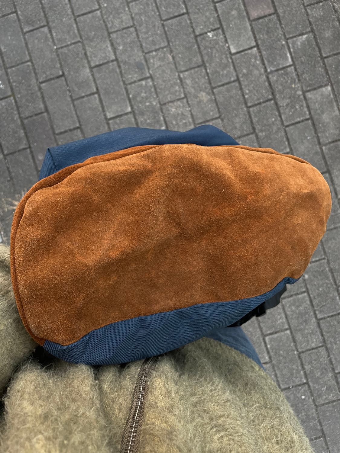 90s Eastpak Leater Bottom Navy Backapack 상품이미지3