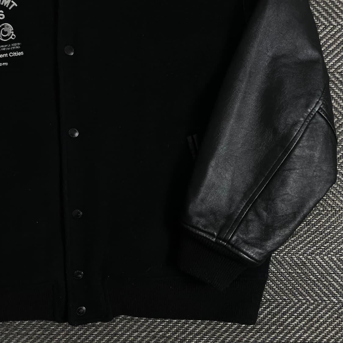 LMC 빅로고 소가죽 울 바시티 자켓 블랙y 3065 상품이미지4
