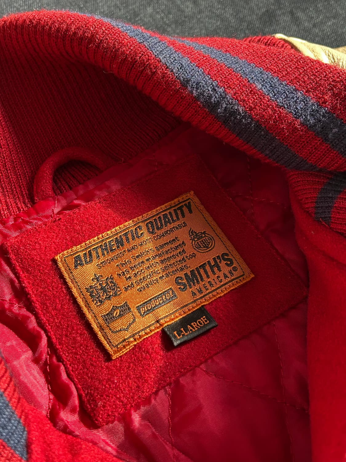 Smith American 빈티지 레더암 울 바시티 자켓 상품이미지4