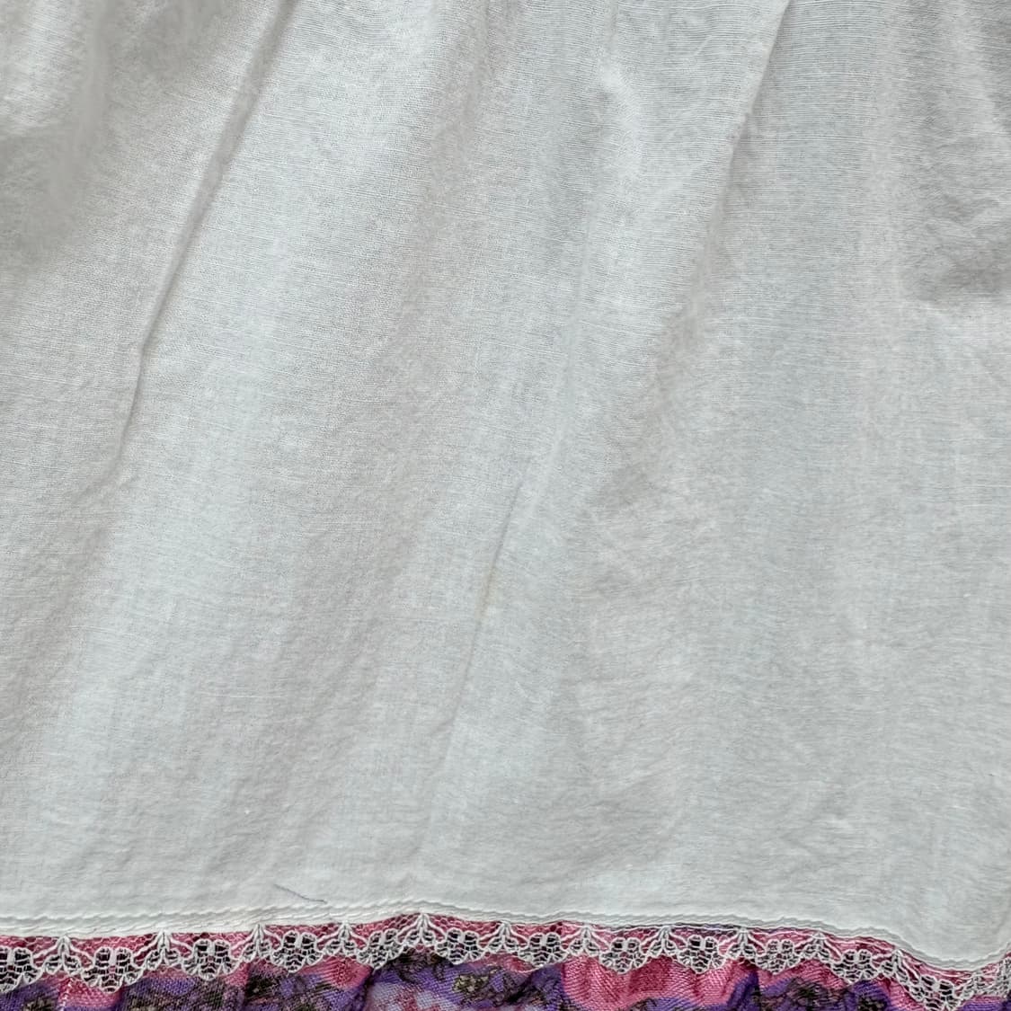 화이트 퍼플 패치워크 캉캉 히피 레이스 롱 스커트 JPN 상품이미지4