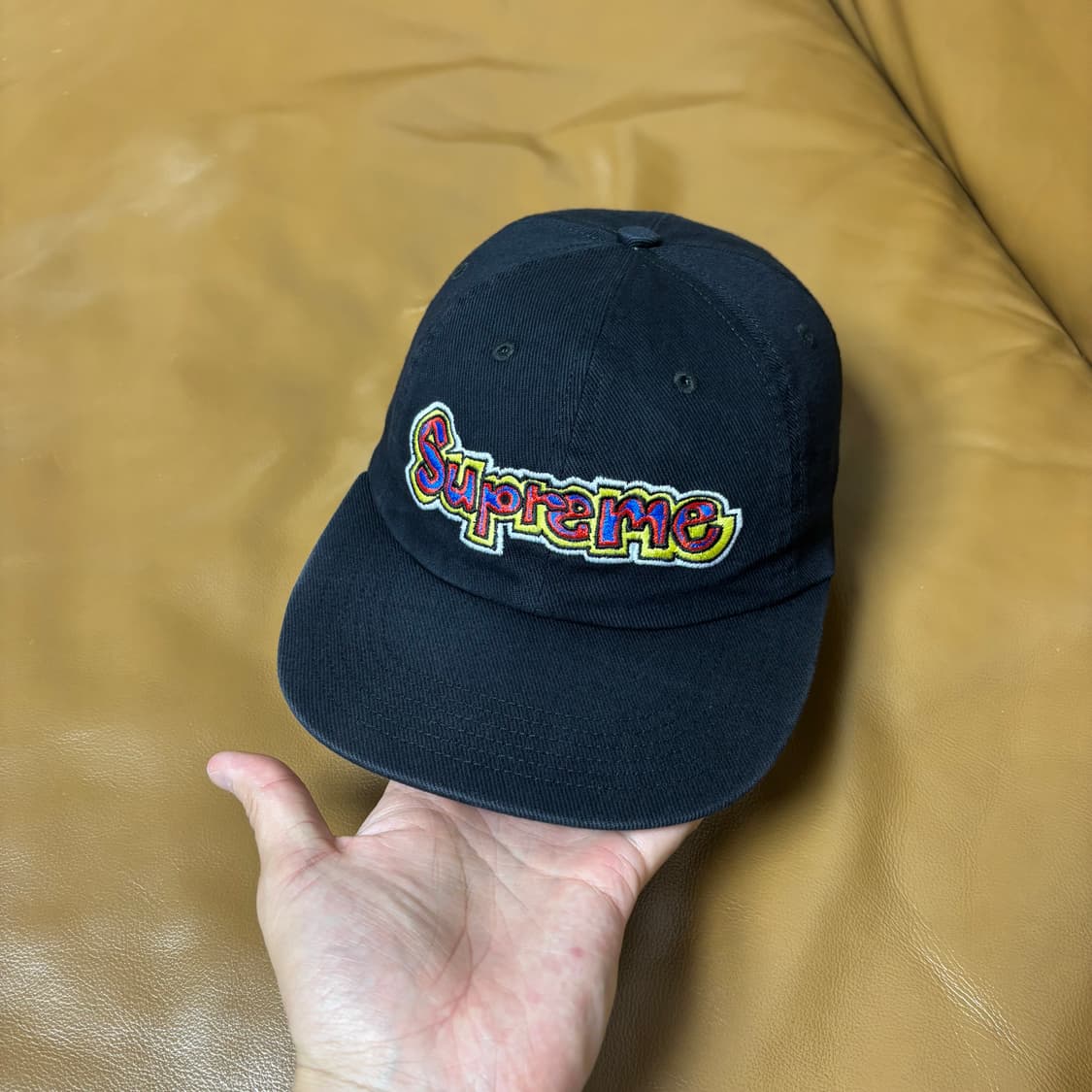 Supreme 슈프림 곤즈 워시드 블랙 6패널 볼캡 모자 (Black) 상품이미지2