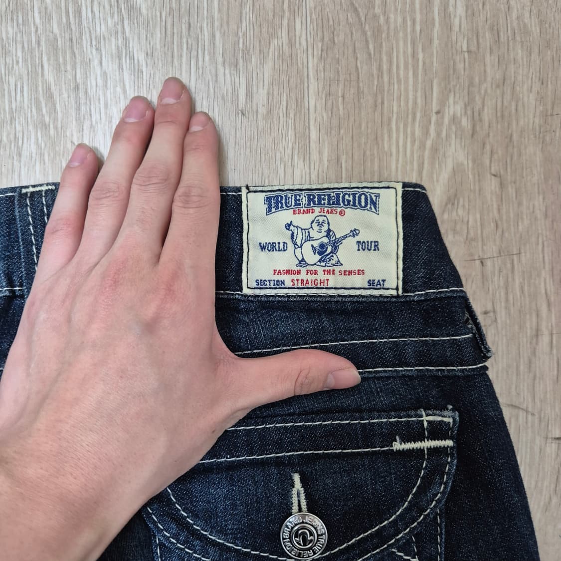 트루릴리전 여성 유스티치 워싱 부츠컷 데님진 청바지 상품이미지5