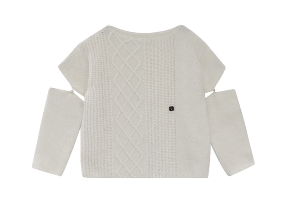 트리밍버드 니트 Sleeve Slit Boat Neck Knit 상품이미지2