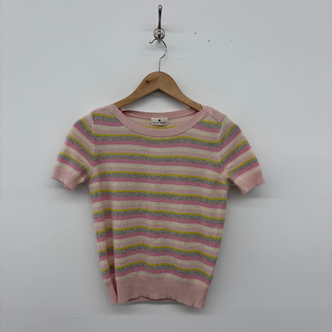 courreges 스트라이프 반팔 니트 여성XS 상품이미지1