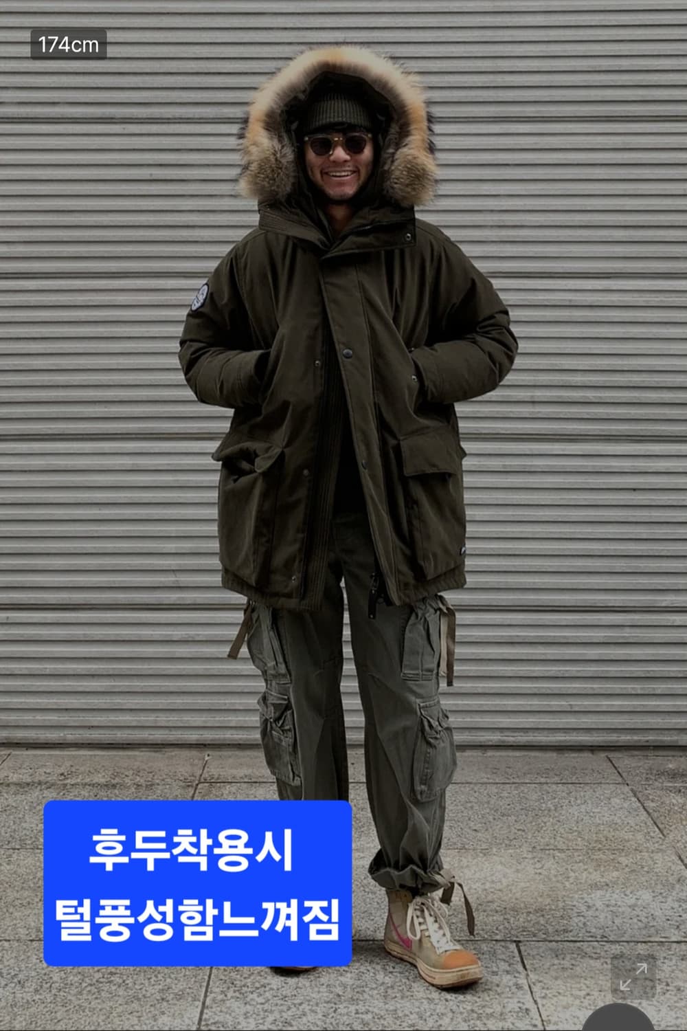 펜필드  블랙 야상 점퍼 후드 퍼 패딩  95  M 상품이미지1