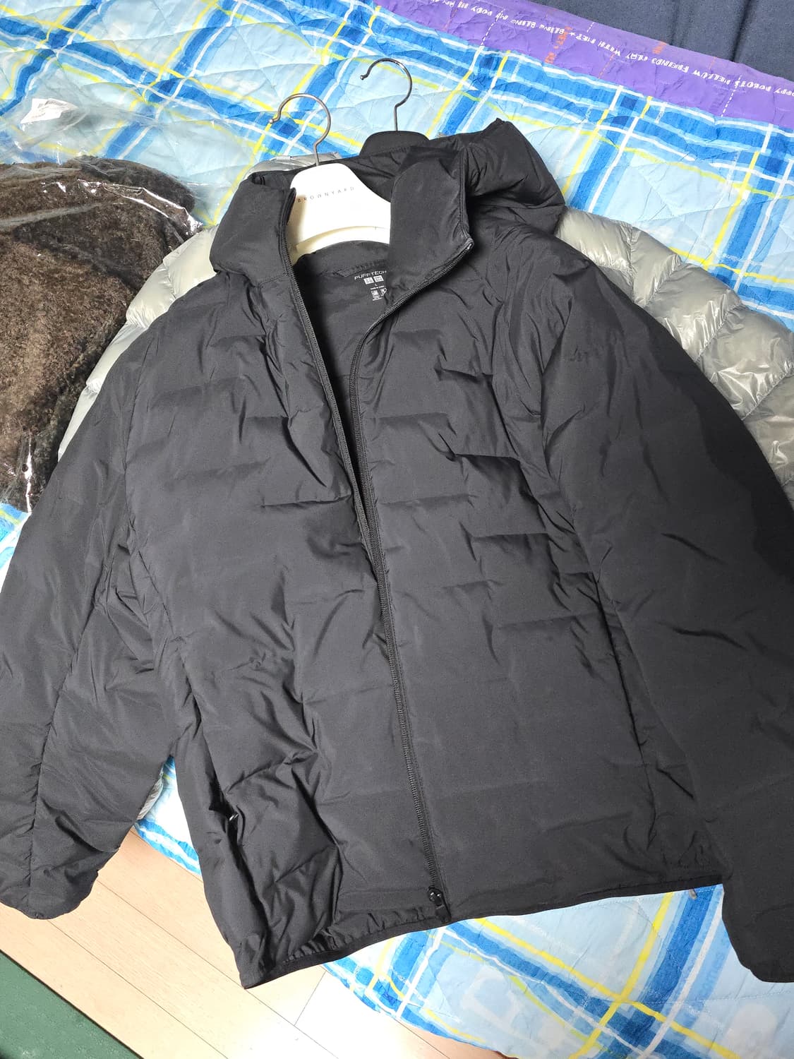 (L) 유니클로 퍼프테크 패딩 블랙 상품이미지1