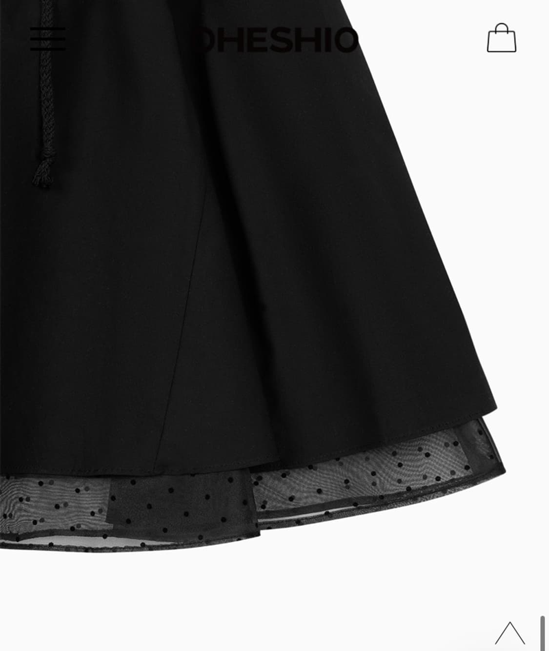 오헤시오 FLARE LAYERED BANDING SKIRT, BLACK 상품이미지3