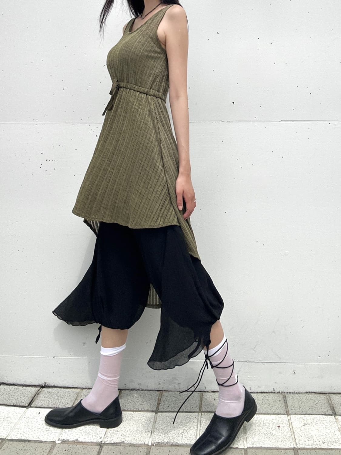 Magical ruffle ribbon crop pants / black 상품이미지9