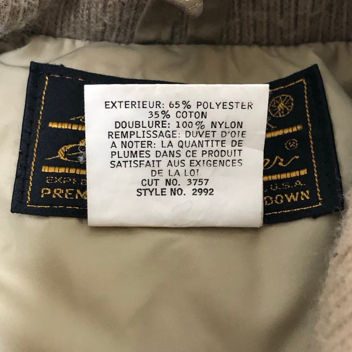 70s 에디바우어 헤비 구스 다운 패딩 봄버 XL 상품이미지9