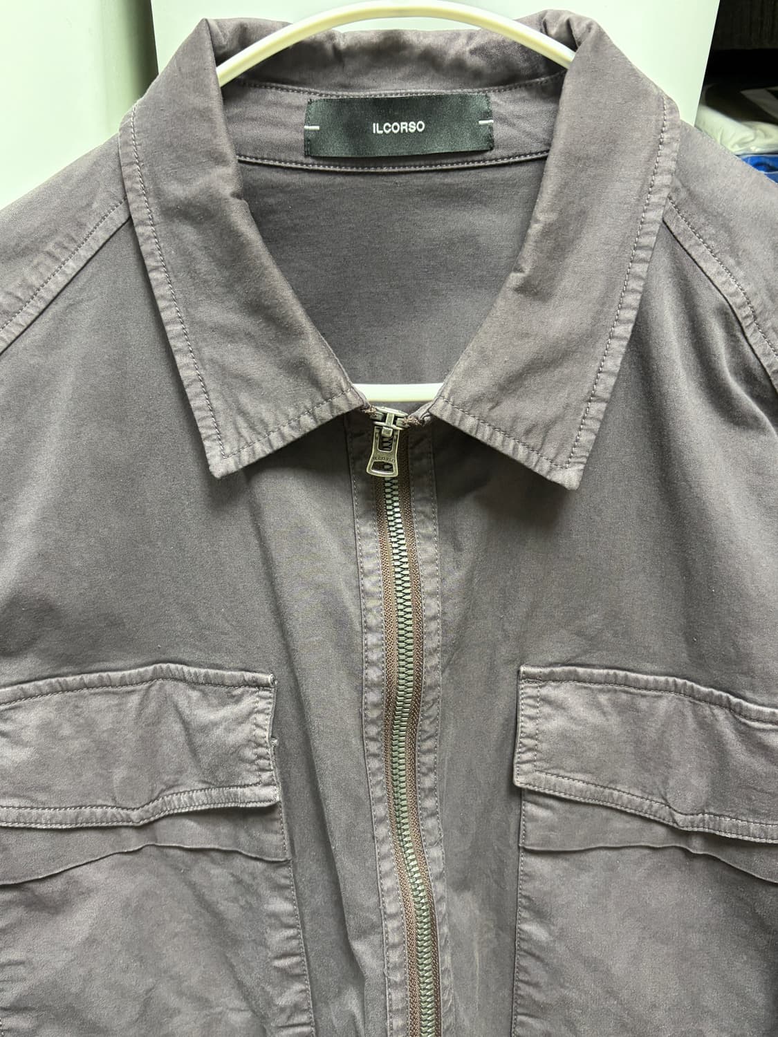 일꼬르소 가먼트다잉 투 포켓 집업 셔켓 상품이미지5