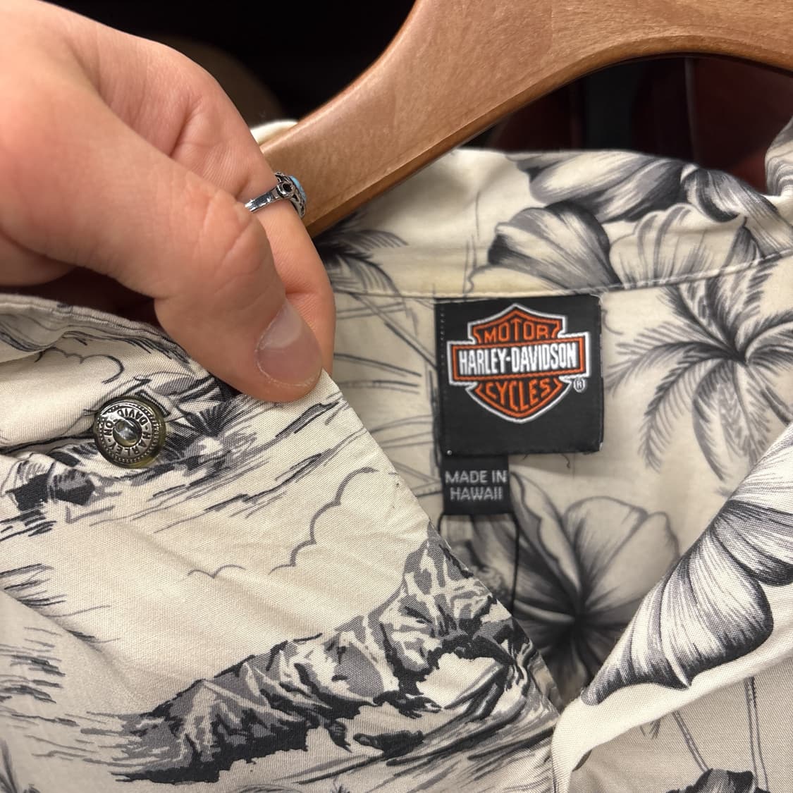 90s 할리데이비슨X토리 리차드 시그니처 패턴 하와이안 셔츠 N1065 상품이미지8