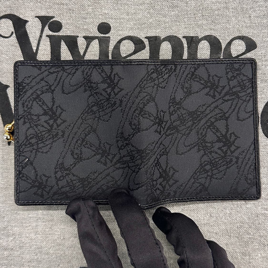 비비안웨스트우드 오브 캔버스 가마구치 지갑 상품이미지2