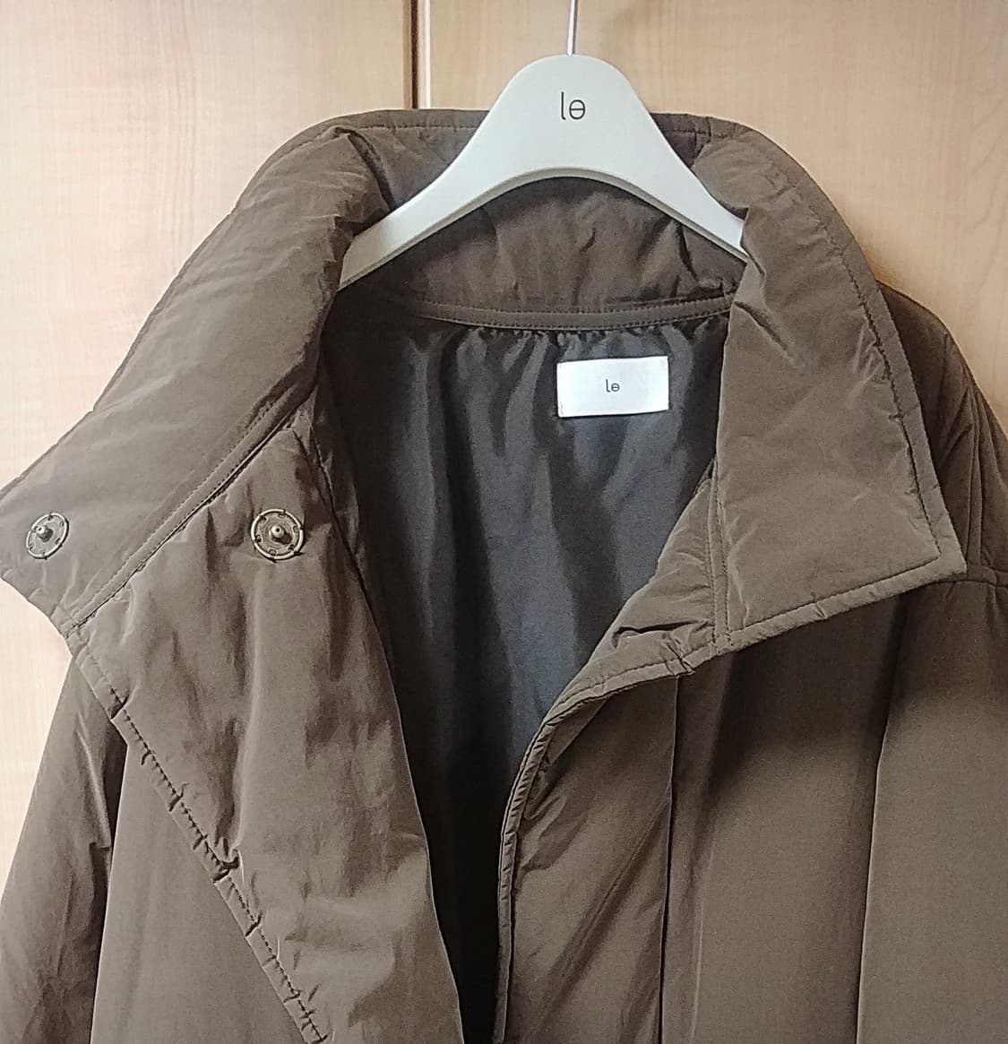 르Le 하이넥 패딩 롱코트/브라운 상품이미지9