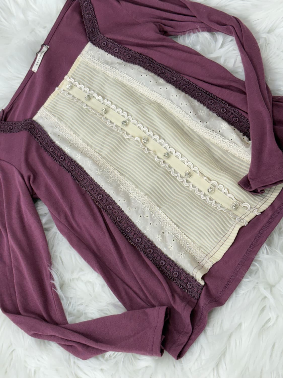 Axes pemme Purple Lace Long Sleeve 상품이미지3