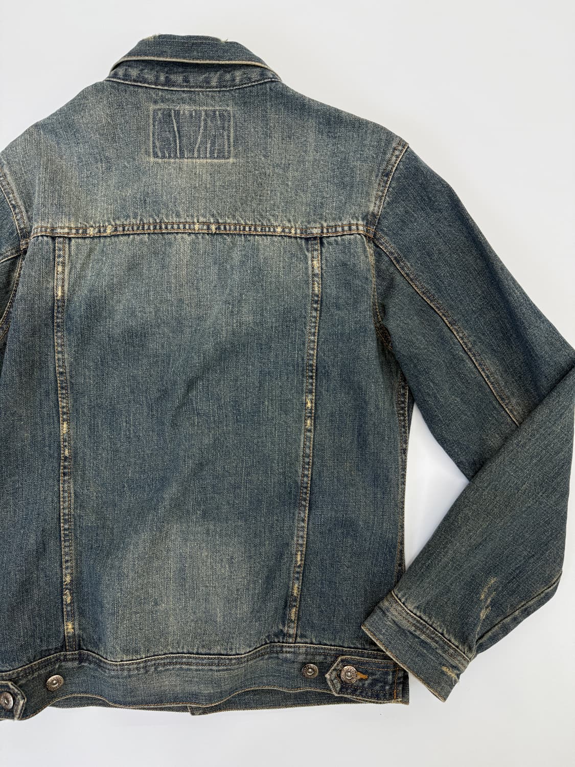 Nylaus jeans 빈티지 워싱 데님 자켓 상품이미지6