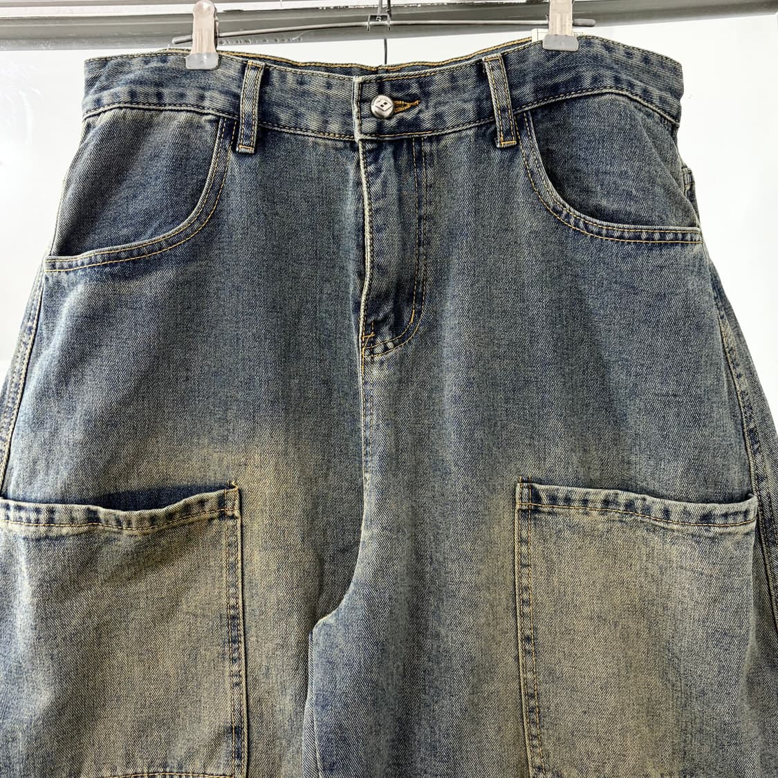 BOSOZO 벌룬 와이드 데님 카고 팬츠 상품이미지6