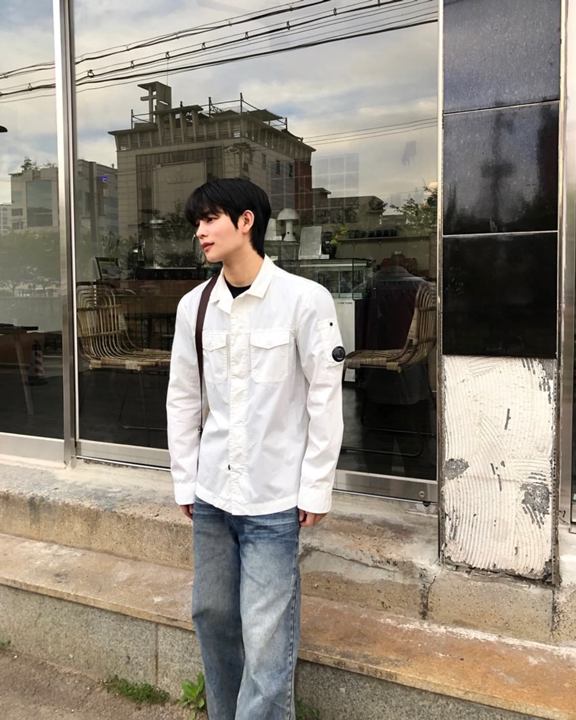 cp컴퍼니 정품 오버셔츠 렌즈와펜 자켓 화이트 상품이미지2