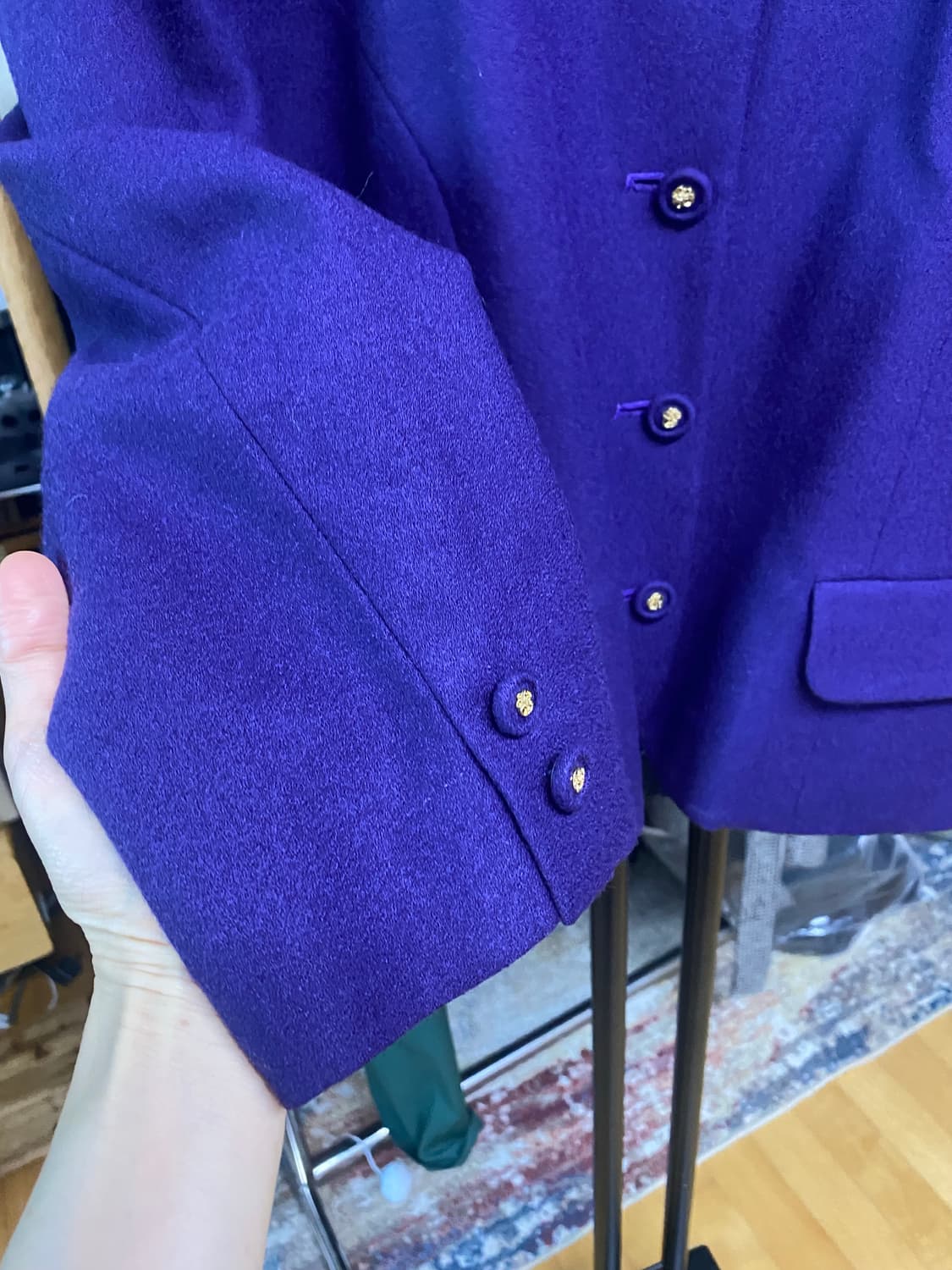 dictiondor 퍼플 울 금장 버튼 자켓 상품이미지4