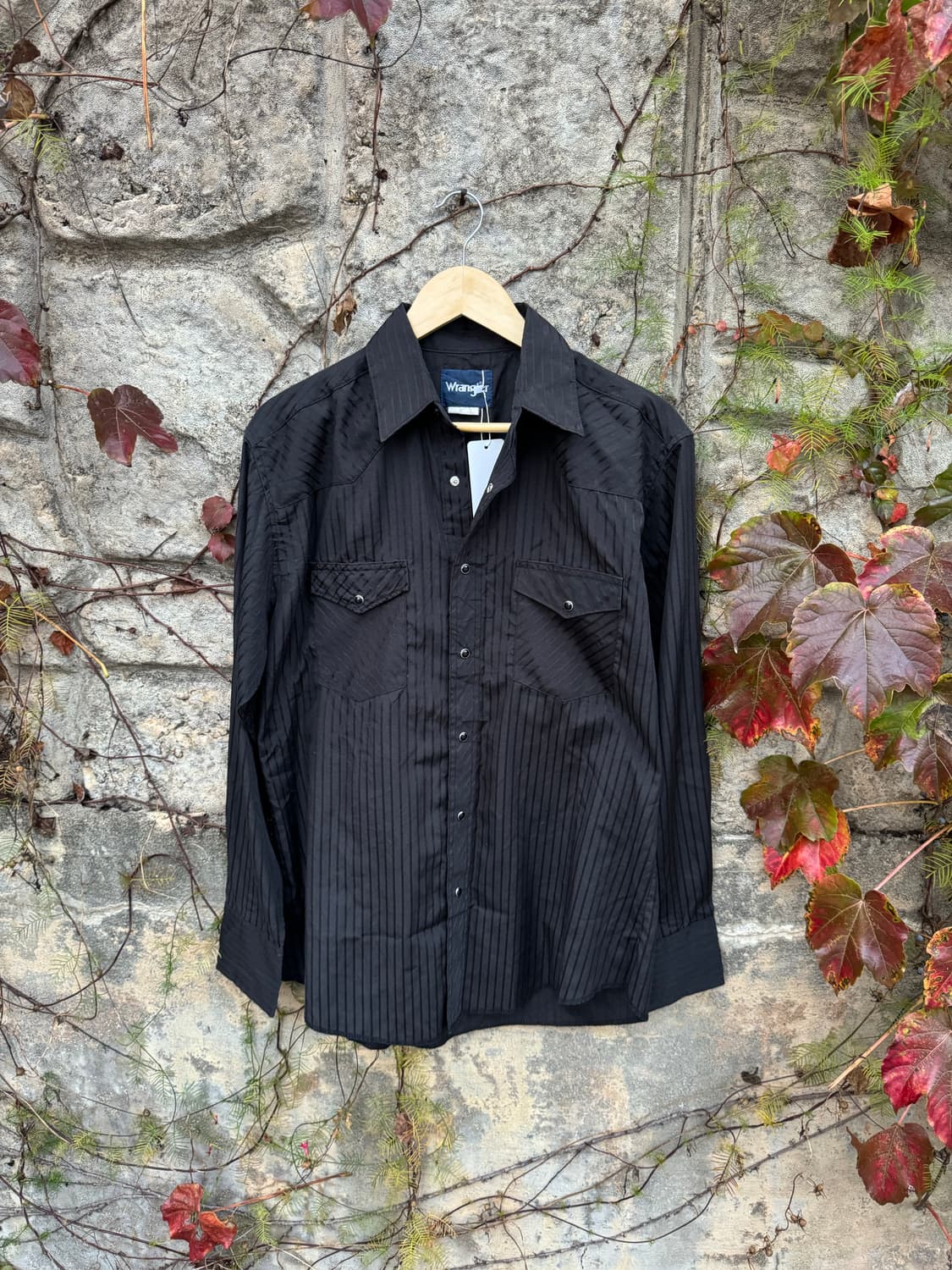랭글러 빈티지 블랙 스트라이프 웨스턴 셔츠 100 - 105 상품이미지1