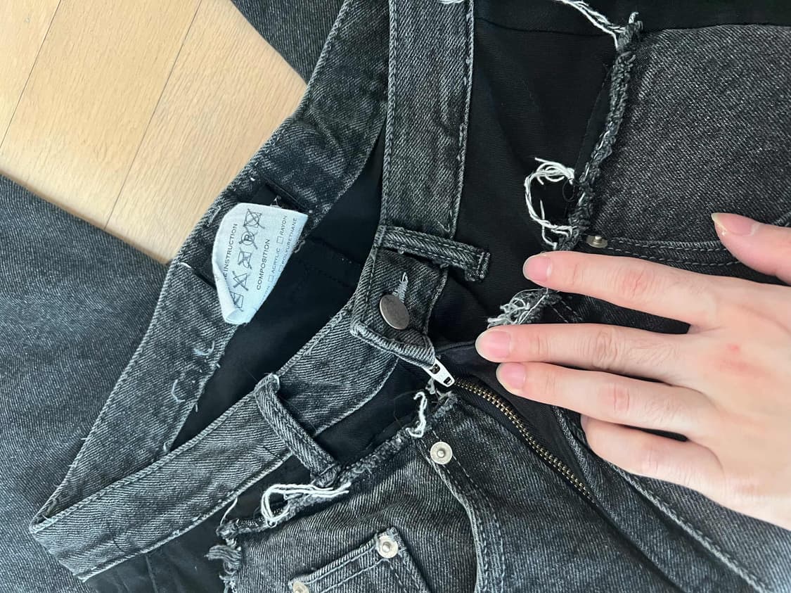 써저리 데님팬츠 블랙 상품이미지3