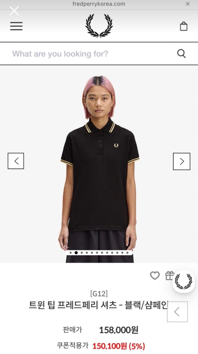 프레드페리 여성 반팔 카라 티셔츠 (S) 상품이미지1