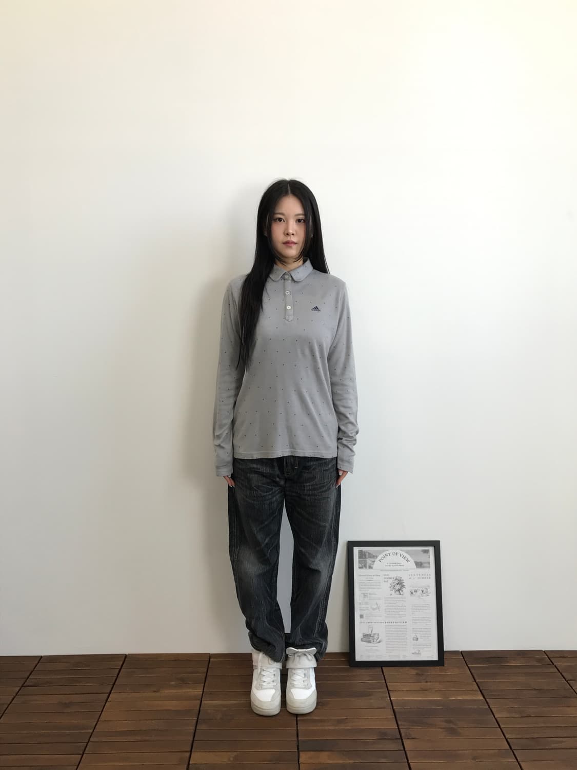 Adidas Dot Pattern Polo Long Sleeve 상품이미지1