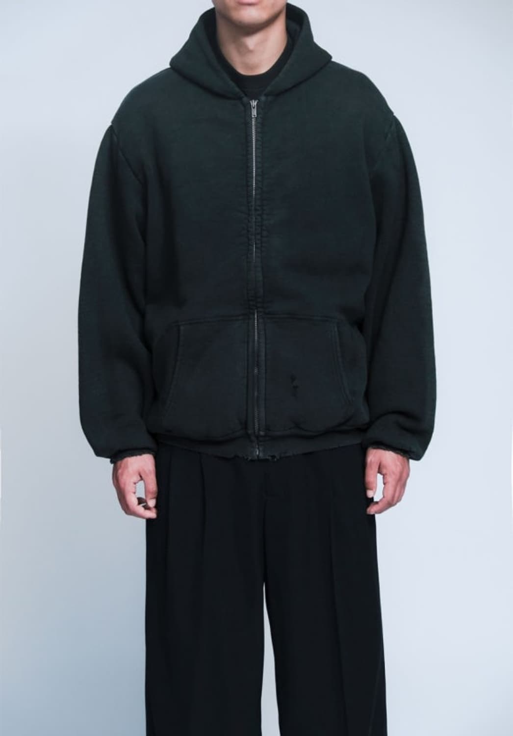 APRESSE 아프레쎄 빈티지 집업 후드 3사이즈 블랙 상품이미지1