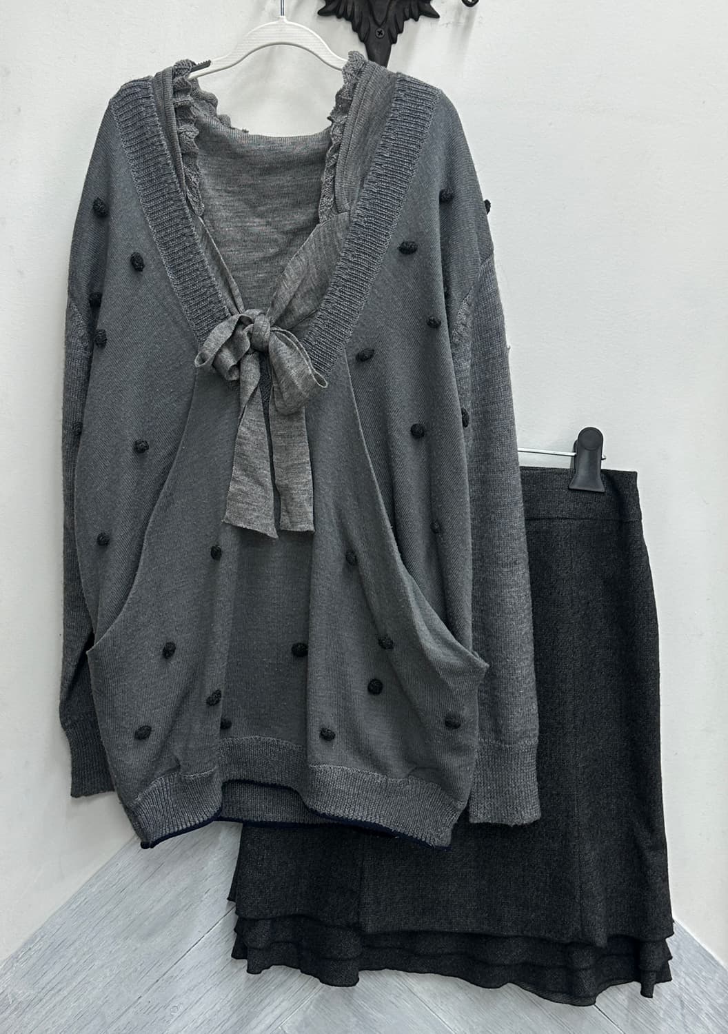 🖤하구미 도트 러블리 갸루 코디세트🖤 리본 마계 지뢰계 고스로리 상품이미지3