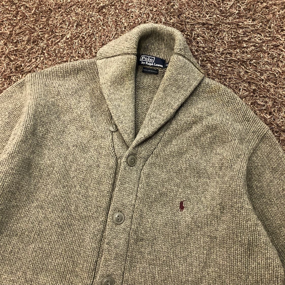 폴로 랄프로렌 램스울 90s 두산 숄카라 가디건 상품이미지2