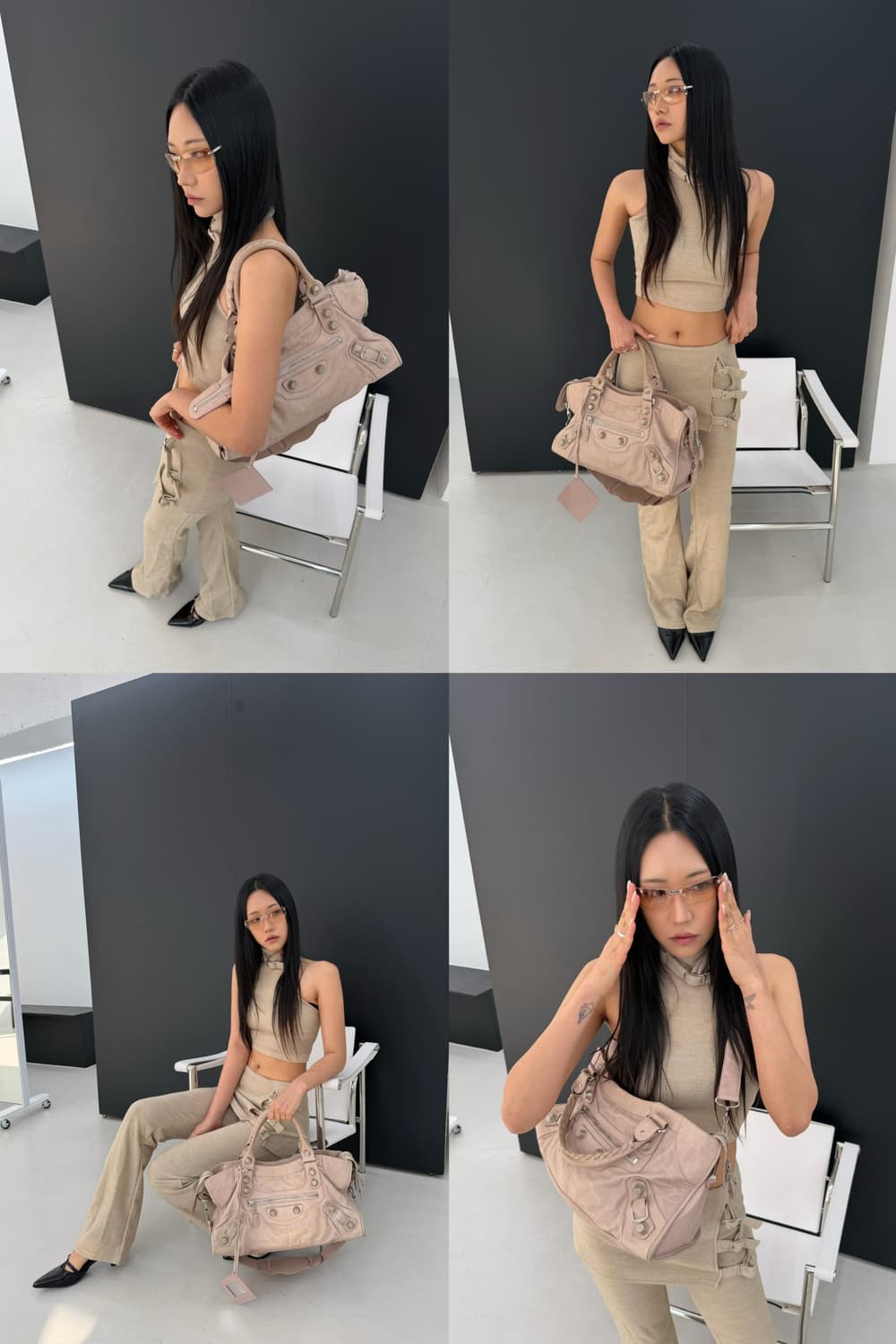 발렌시아가 파트타임 자이언트 모터백 핑크베이지 상품이미지2