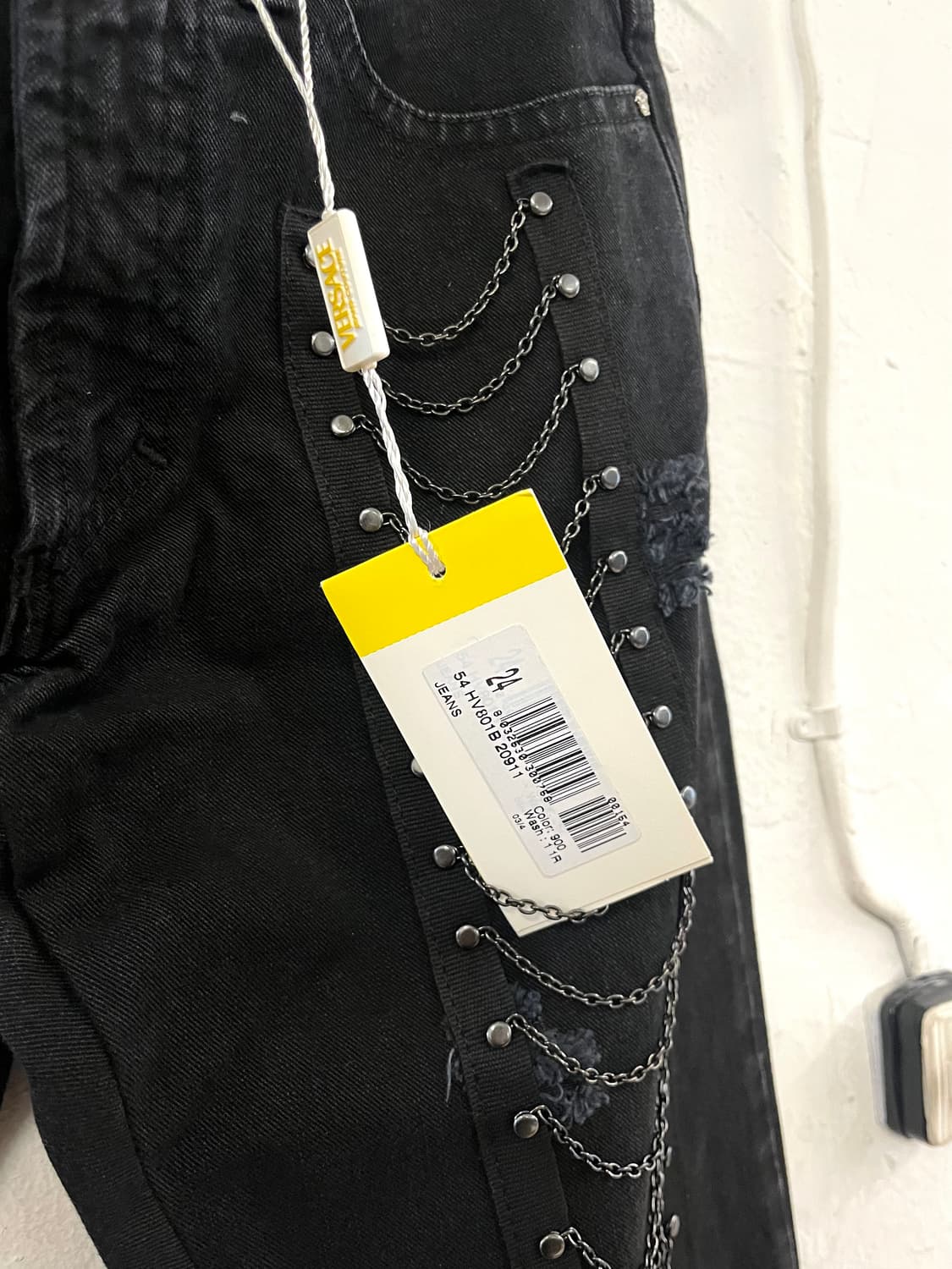 베르사체 체인 부츠컷 데님 플레어 팬츠 상품이미지5