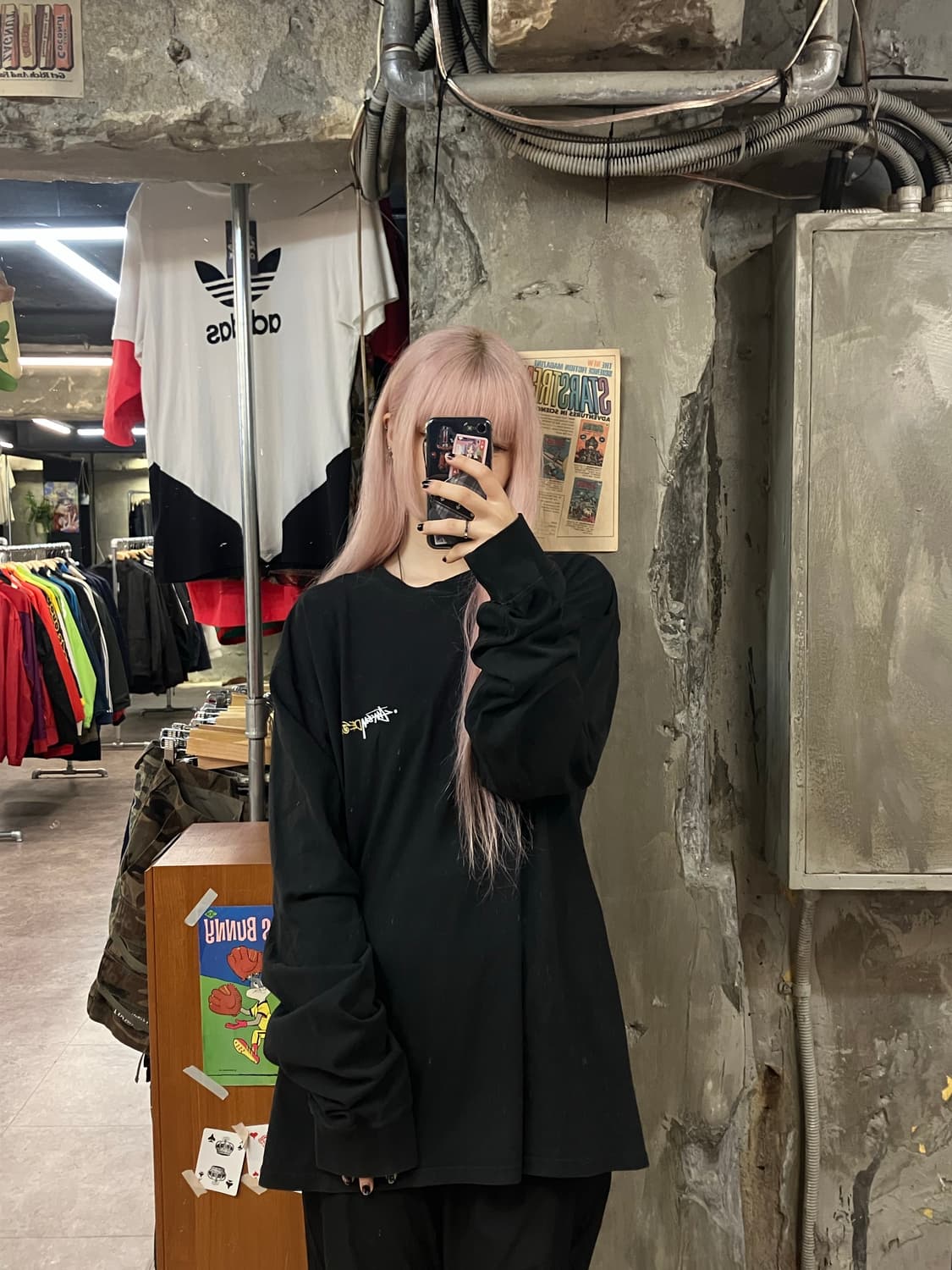 스투시 긴팔 티셔츠 블랙 XL #csz1431 상품이미지2