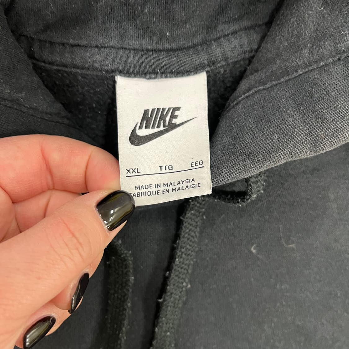 2XL 나이키 스우시 블랙 긴팔 후드티 0128M 상품이미지2