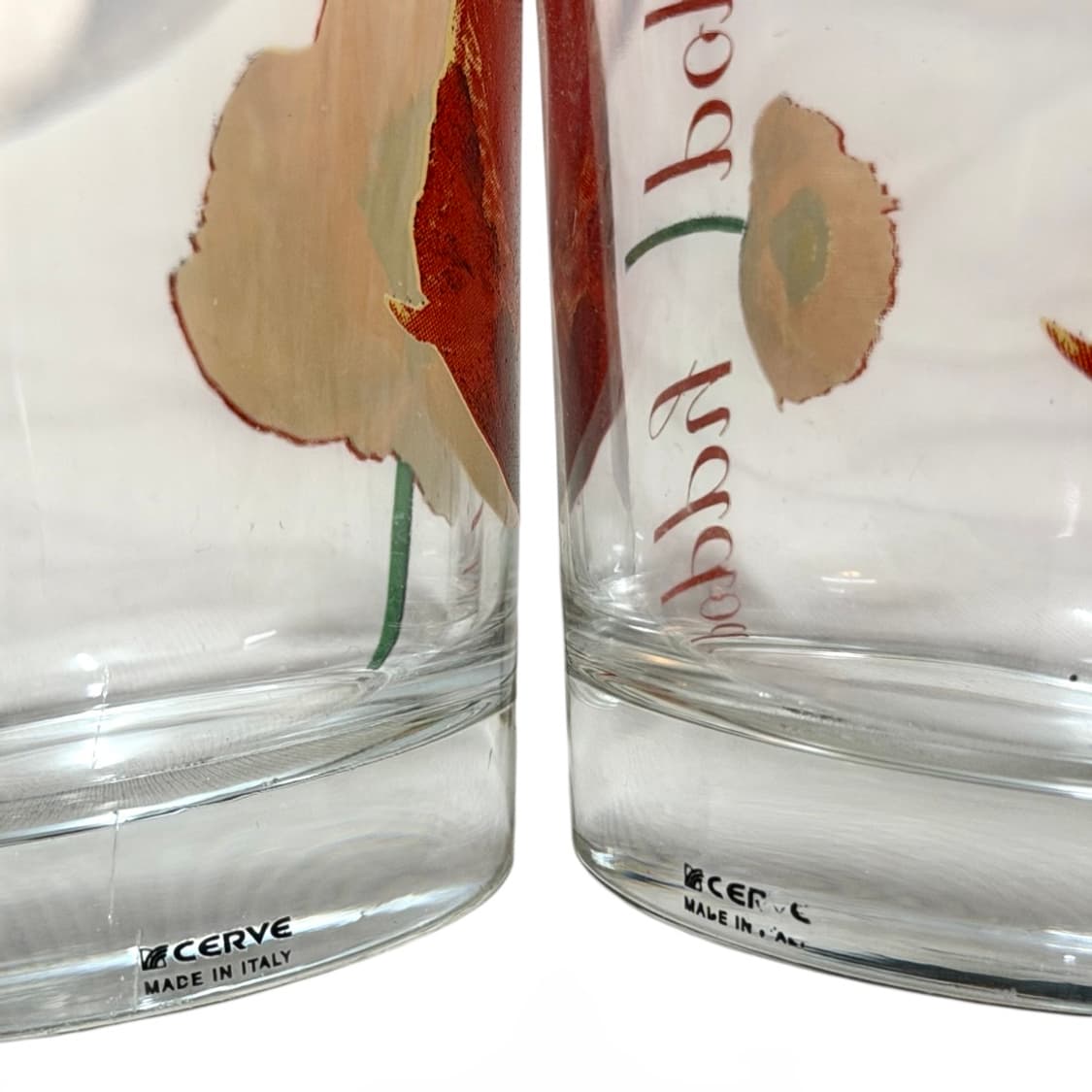 70s CERVE 양귀비 프린트 글라스 상품이미지7