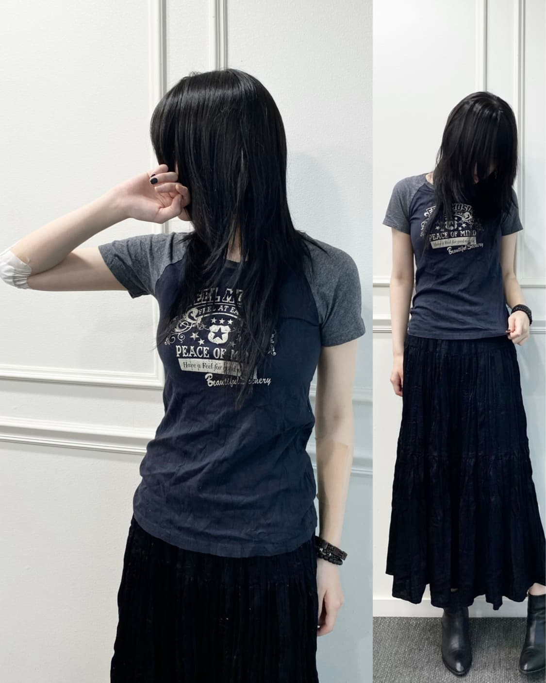 Y2K Print Navy Tee 상품이미지1