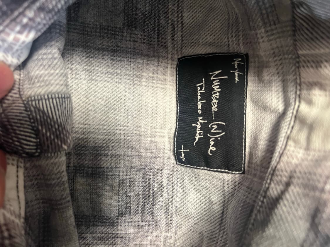 07aw 넘버나인 러브기 옴브레 체크셔츠 3 상품이미지3